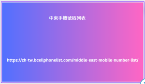 中東手機號碼列表